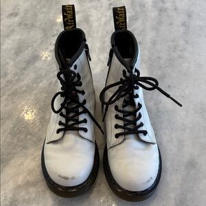 Dr. Martens White Boots with Black Accents